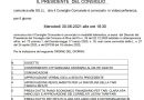 RIVA DEL PO – CONVOCAZIONE DEL CONSIGLIO COMUNALE – MERCOLEDI’ 30 GIUGNO 2021 ORE 18,30